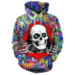 Meeste 3D digitaalselt tr&uuml;kitud kapuutsiga pusa Naljakas Halloweeni &otilde;udussari Pullover dressipluus S gray
