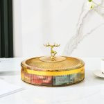 Luksuslik 2024. aasta uusaasta elutoa kommikarp &ndash; kvaliteetne l&auml;bipaistev puuviljavaagen, p&auml;hklisuupistete hoiukarp. Single layer