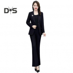 2 tk/komplekt Naiste pidulik mantel ja p&uuml;ksid Komplekt Alla keeratav krae Pikkade varrukatega &Uuml;likonnajakk Slim Fit &Uuml;hev&auml;rvilised Laia s&auml;&auml;rega p&uuml;ksid Igap&auml;evane riietus T&ouml;&ouml;les&otilde;idu r&otilde;ivad Kontor XL