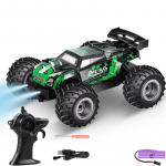 Uus 1:18 Poiste Puldiga Auto Elektriline 2WD Kiire Maastikus&otilde;iduk Monster Truck 2.4G 25KM/H Drift M&auml;nguasi LED-valgusega Lastele Kingitus 1 battery roheline