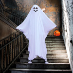 Halloweeni keebi kost&uuml;&uuml;m, valge &otilde;udne mantel, mantel, lapse &otilde;udne trikk v&otilde;i ravi S valge
