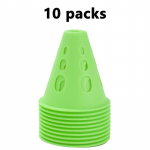 10 tk M&auml;rgistus Treening Maanteekoonus Rulluisuvaiad Kaasaskantavad multifunktsionaalsed uisud Teet&otilde;kked Jalgpallitreeningu takistused Rekvisiidid 8CM roheline