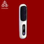 Juhtmevaba juuksesirgendaja hari, kaasaskantav negatiivsete ioonidega kuumutuskamm, USB-laadimine, kiirkuumenemine, 3 temperatuuri seadistust, p&otilde;letusvastane, sobib igap&auml;evaseks kasutamiseks valge
