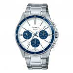 Casio Standard Analoog Ioonkattega Roostevabast Terasest Valge sihverplaadiga Kvarts MTP-1374D-7A2V Meeste k&auml;ekell valge