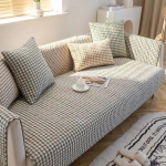 Elutoa libisemisvastane diivani kate M&ouml;&ouml;bli kaitse Suvine puuvillane Pladi Print Diivanipadi Libeduse kate Funda Cojin 70X70cm 1pc kohv