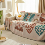 Four Seasons Diivanitekk Pastoraalne V&auml;rske Diivanikate Multifilm Loomamustriline Universaalne Diivanir&auml;tikutekid M&ouml;&ouml;blikaitse 180x130cm S