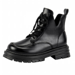 Martini s&uuml;gis- ja talvesaapad uusmood Briti stiilis retro &uuml;mmarguse varbaga n&ouml;&ouml;riga paksu kontsaga l&uuml;hikesed saapad naistele 35 must