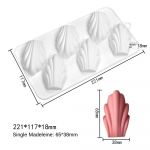 6 auguga &scaron;okolaadivahuvorm DIY koorikukook Silikoonvorm Prantsuse magustoidukoogi kaunistamise t&ouml;&ouml;riistad K&uuml;psetusn&otilde;ud valge