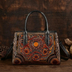 Retro peen reljeefne naiste nahast kott Mitmek&uuml;lgsed suure mahuga &otilde;lakotid