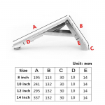 2 tk 8-14 tolli valge kokkupandav nurgaklamber DIY kodune lauapink, reguleeritav seinale kinnitatav vastupidav laagriga riiuliklamber 8inch