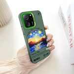 V&auml;rvitud Mustriline V&auml;rviline H&otilde;bedane Kahepoolne K&otilde;va Kest P&otilde;rutuskindel Kukkumisvastane Telefoni&uuml;mbris Xiaomi Redmi Poco jaoks Xiaomi Poco M6 4G roheline