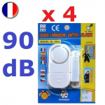 4 Alarm De S&eacute;curit&eacute; Pour Porte Et Fen&ecirc;tre - 90 dB - Vaiad kaasas - Antivol