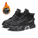 Talvised meeste pluss suuruses paksu tallaga k&otilde;rge s&auml;&auml;rega puuvillased kingad moekad ja pehmed soojad lumesaapad sportlikud ja vabaaja puuvillased kingad 44 must