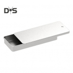 1/3 tk metallist hoiukast, sileda servaga r&auml;sivaba kompaktne disain, kaasaskantav mitmeotstarbeline ristk&uuml;likukujuline t&uuml;hi mini metallist plekk-karbi konteiner must