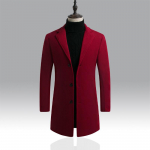 Meeste villane mantel Korea versioon &uuml;he n&ouml;&ouml;biga slim-fit keskmise pikkusega ja pikk trench-mantel vabaaja villane mantel 2XL