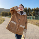 Naiste lambavillast ja seemisnahast &uuml;hendatud puuvillane mantel Uus paksendatud karusnahaga integreeritud puuvillajakk S