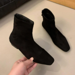 Leopard Flats Poolsaapad Seemisnahast soojad naiste kingad Talvised br&auml;ndi kandiline varvas vabaaja Chelsea 2025 Trend madalad kontsad Snow Botas Mujer 41 must