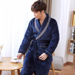 Paks kolmekihiline soe talvehommikumantel meeste pehme flanellist tepitud pikk kimono vannimantel Meeste hommikumantel meeste korallifliisist hommikumantel 3XL