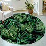 1 tk Troopiline Palm Roheline Lehemuster &Uuml;mmargune Vaip Siseruumides Libisemiskindel Pestav Kiudvaip Pehme Mugav Matt Magamistuppa Elutuppa 60X60cm