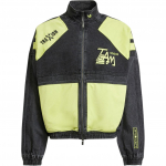 Adidas Originals Adilenium Ss24 Logo T&otilde;mblukuga Retro Spordijakk K&otilde;rge Kaelusega Pikkade Varrukatega Meeste Jakk Kollane Must JN0824 M