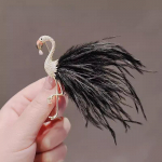 Premium Feather Flamingo Pross Naiste peen k&otilde;rgekvaliteediline pross Temperament Pin Isikup&auml;rastatud &uuml;likonnamantel koos aksessuaaridega