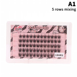 5/10 rida individuaalseid ripsmeid, isetehtud segmenteeritud manga naturaalsed ripsmekobarad, ripsmepikendused, pehmed kunstripsmed, Korea meik A1/5 rows/mixing