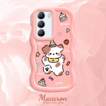 V&auml;rvitud muster Big Wave Edge pehme silikoon materjal Macaron telefoni &uuml;mbris p&otilde;rutuskindel kaitsev kummist korpus OnePlus Vivo Motorola Moto jaoks Vivo Y20I valge
