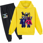 Lastele 3D kapuutsiga komplekt Skibidi tualett-puloveriga spordidress Speakerman Laste kampsun+p&uuml;ksid 170