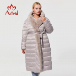 Mantel ZIAI 2024 Uus Talvine Naiste Pikk Soe Parka Jakk karusnahast kapuutsi kraega suured suurused naisteriided Disain AR-7518-X XS helehall v&auml;rv