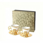 1 komplekt Madala tassi Euroopa stiilis kullast veljega komplekt tassi kuue tassi kuue plaaditud kohvitassi komplekti kinkekarp 1 set