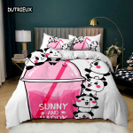 Panda tekikott Armas loomade voodipesukomplekt lastele poistele t&uuml;drukule multikas hiiglaslik panda pol&uuml;estrist lohukott karu tr&uuml;kitud metsloomad EU single(135x200cm)