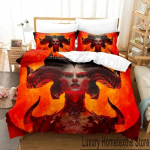 3D-prinditud Diablo IV m&auml;ngu voodipesukomplekt Tekikate Voodikomplekt Tekikate Padjap&uuml;&uuml;r Tekk Kuninga Suurus Kuninganna Suurus Poiste T&auml;iskasvanute Voodipesu 70x133cm 2pcs