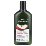 Avalon Organics, Shampoo, Smooth Shine, Step 1, Apple Cider Vinegar, 11 fl oz (325 ml) black