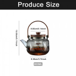 800 ml klaasist teekann bambusest k&auml;epidemega, aurutav topeltfiltritass Kuumakindel l&auml;bipaistev vasaramustriline lilleline teekann