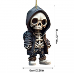 Kiikauto rippuv skeleti ripats akr&uuml;&uuml;list skeleti kuju riputatav dekoratiivne skelett Halloweeni auto kaunistused aksessuaarid