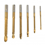 6 tk / komplekt saepuuriga titaankattega HSS uus kiirteras 3/4/5/6/6,5/8 mm
