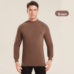 Meeste soe pikkade varrukatega keskmise kaelusega kampsun-topp: Mugav k&otilde;rge elastsusega puuvill, ideaalne s&uuml;gis- ja talve&uuml;ler&otilde;ivaste jaoks XL must/hall