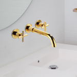 Antiikne Seinale Paigaldatav K&ouml;&ouml;givalamu Kraan Kahe Ristikujulise K&auml;epidemega P&ouml;&ouml;ratava Tila Segisti kuld