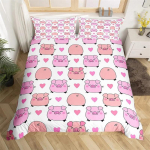 Roosa P&otilde;rsas Tekikott Multifilm P&otilde;rsas Muster Voodipesu Kawaii Loom S&uuml;dametega Lilleline Tr&uuml;kk Tekikott Laste Poiste Toa Dekoratsioon 135x200cm 2pcs