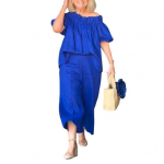 2 tk/kompl Naiste top ja p&uuml;ksid &uuml;likond volangiga &otilde;lgadel, l&uuml;hikeste varrukatega, plisseeritud pluus, laia s&auml;&auml;rega, l&otilde;dvad, &uuml;hev&auml;rvilised, l&uuml;hikesed p&uuml;ksid, puhkuse vabaaja riietus XL roosa punane v&auml;rv