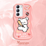 V&auml;rvitud muster Big Wave Edge pehme silikoon materjal Macaron telefoni &uuml;mbris p&otilde;rutuskindel kaitsev kummist korpus OnePlus Vivo Motorola Moto jaoks Vivo V27 5G sinine