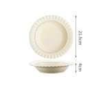 Prantsuse stiilis &uuml;mmargune keraamiline taldrik, kerge luksus, restoran, pasta s&ouml;&ouml;gitaldrikud, p&auml;rastl&otilde;unatee magustoidutaldrik, peen lauan&otilde;u