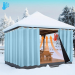 Terrass talvel paks tepitud 100% pimendav aknakardin vastupidav veekindel termiline t&auml;ielikult valgust blokeeriv kardin pergola jaoks 132x274cm sinine