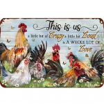 Vintage plekksilt - Kodu on seal, kus on kanad - Naljakad metallist sildid talumaja dekooriks - Metallist seinakunst kanakuudile 20x30cm