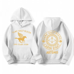 Percy Jackson kahepoolne graafiline kapuutsiga pusa Camp Half Blood Ol&uuml;mpuse kangelased Kapuutsiga pusa naistele Unisex riided Vintage Harajuku dressipluusid XXXL valge