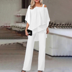 QICED Kevad Suvi S&uuml;gis Nahkhiirevarrukatega Top P&uuml;ksid Naised Vabaaja Strapless Ebakorrap&auml;rane Peokost&uuml;&uuml;m Elegantne Kaheosaline XXL