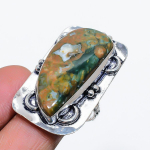 Rainforest Jasper handmade 925 Sterling Silver Jewelry Ring Size 8 T8l70