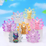 Kunluni &uuml;heksasabaline rebane galvaniseeritud vaigust kaunistus - moem&auml;nguasi kingitus t&uuml;drukutele Blind Box