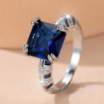 Moekas Ruudukujuline Kuningsinine Tsirkoon Kihlas&otilde;rmus Naistele Lihtne Abielus&otilde;rmus Aastap&auml;eva Kingitus H&otilde;bedav&auml;rvi Ehted 6 sinine