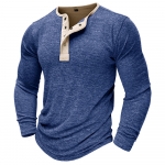 Meeste tavaline pikkade varrukatega Henley T-s&auml;rk vabaaja pullover, avara topid, soliidne pluus S